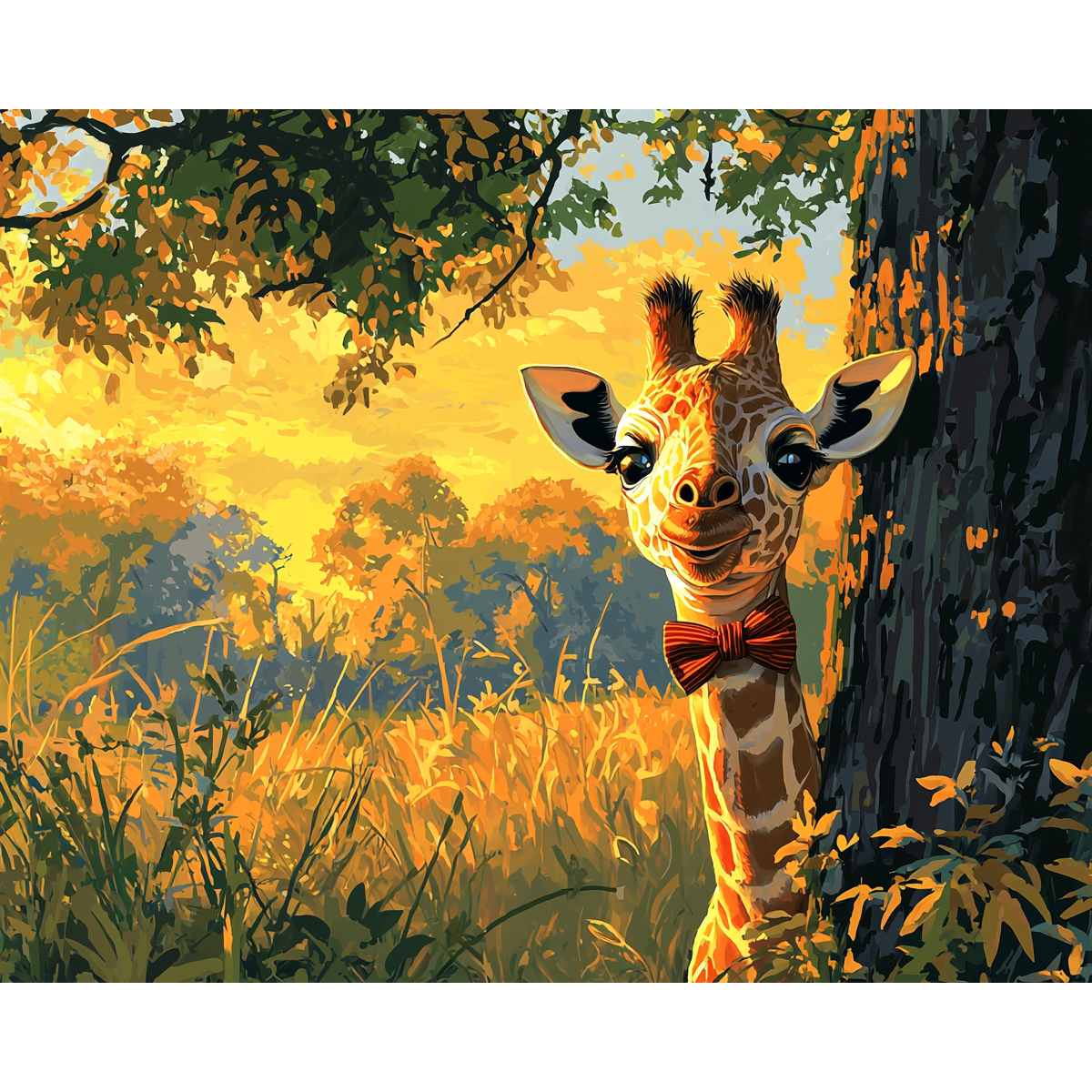Sonnenuntergang Bowtie Giraffe