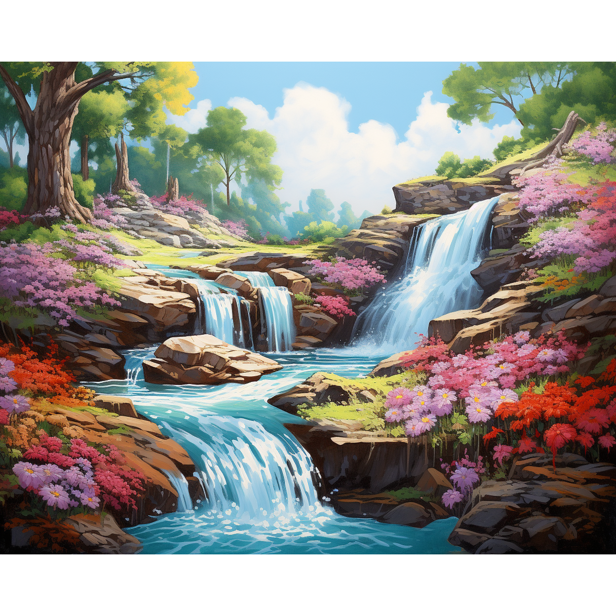 Fantasievolle Blumenkaskade
